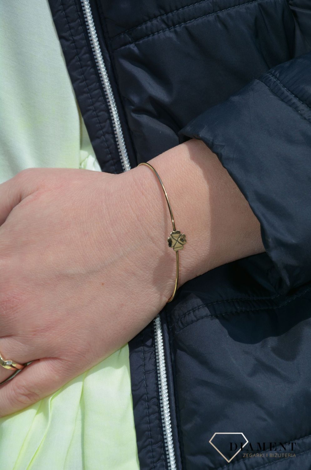 Bransoletka srebrna damska sztywna 'Na szczęście' Dall'Acqua B RM 20093 050sa.jpg